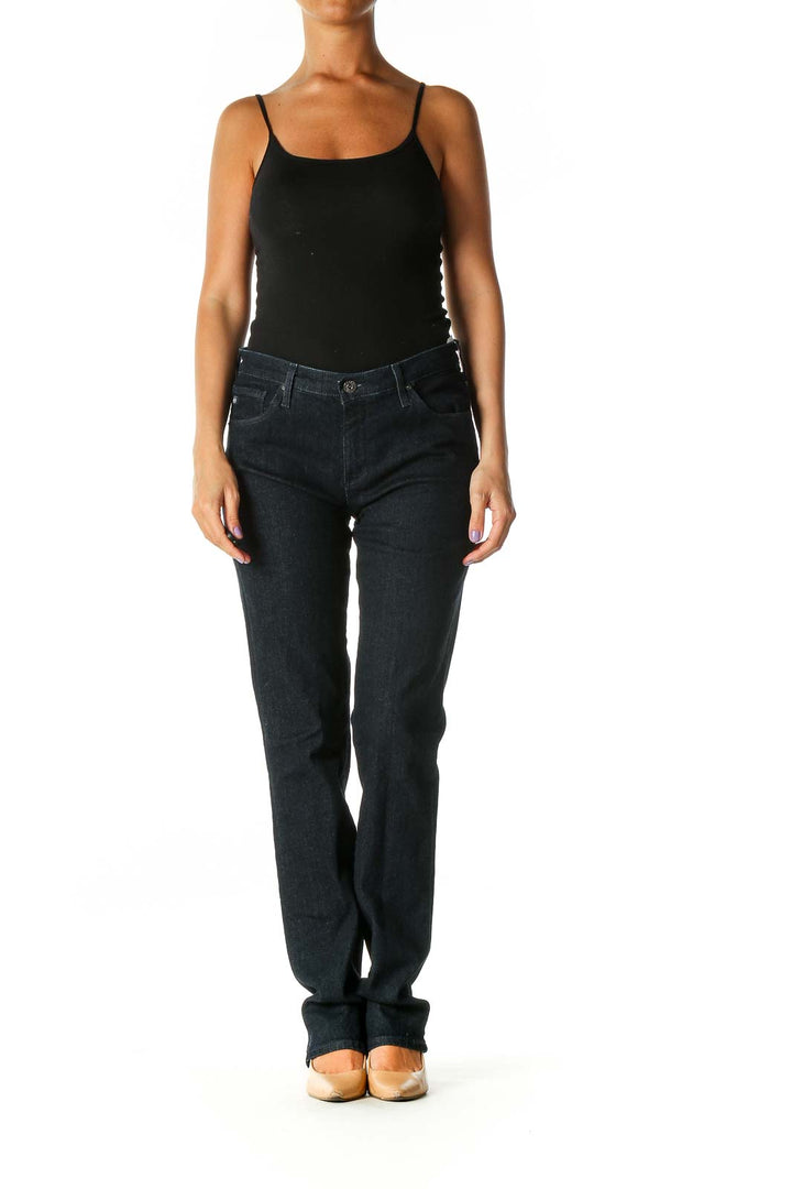 Black Casual Straight Leg Jeans