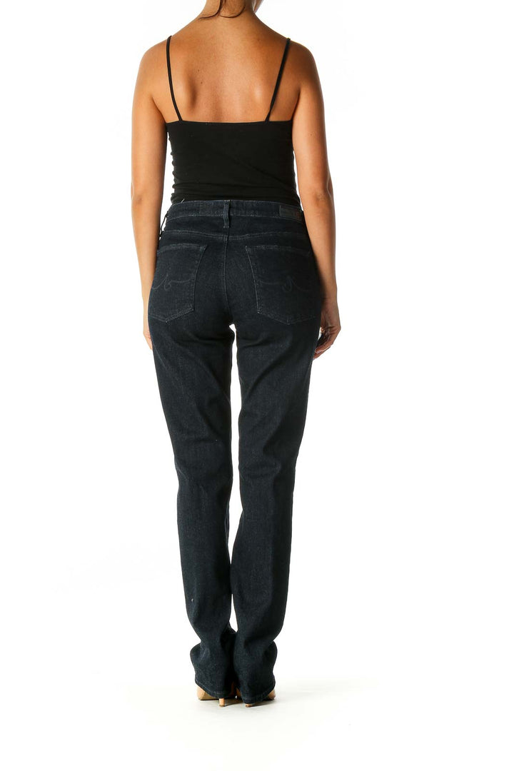 Black Casual Straight Leg Jeans