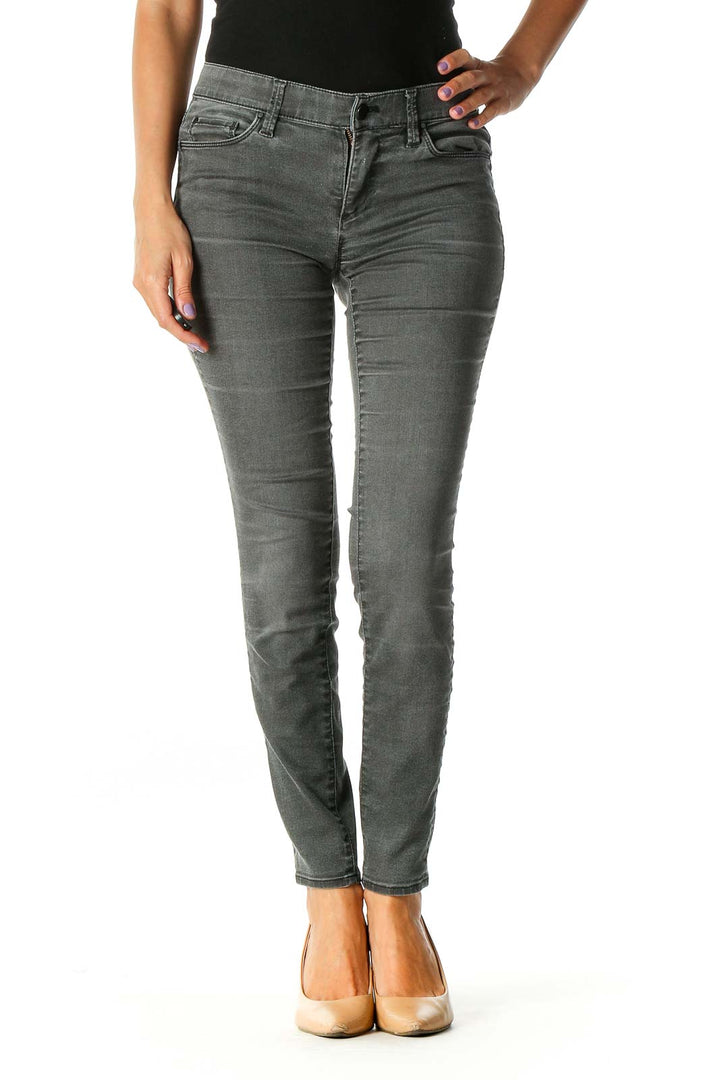 Gray Casual Skinny Jeans