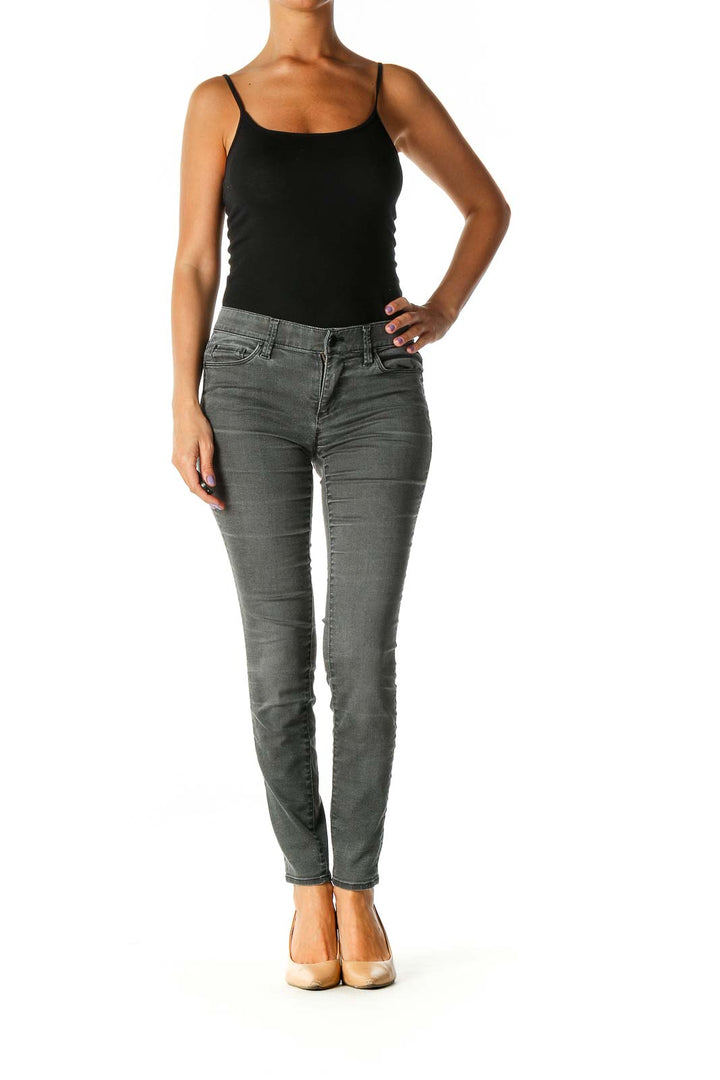 Gray Casual Skinny Jeans