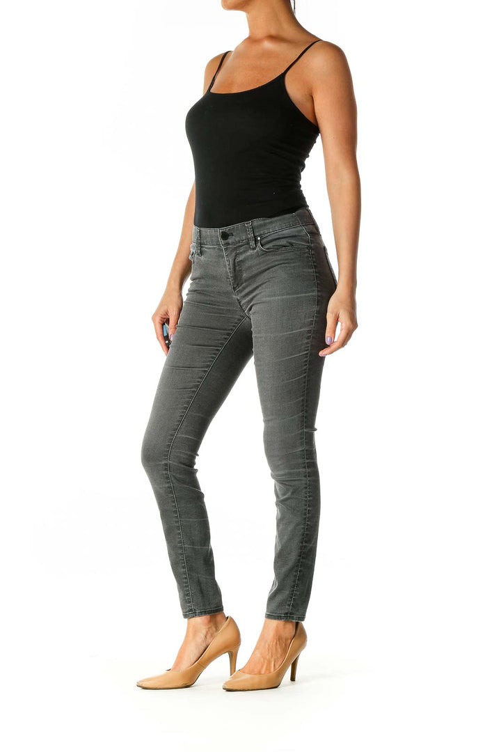 Gray Casual Skinny Jeans