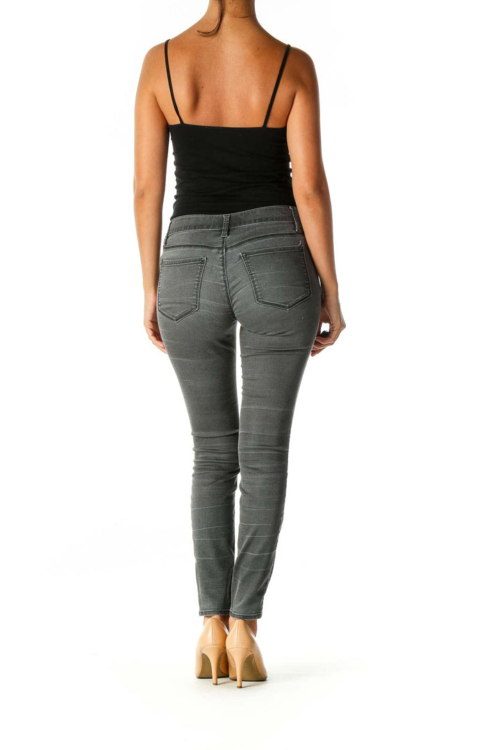 Gray Casual Skinny Jeans