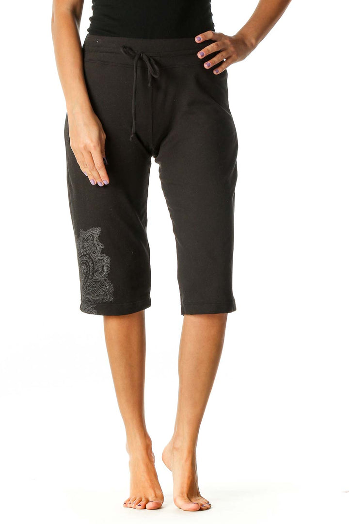 Black Solid Bohemian Shorts