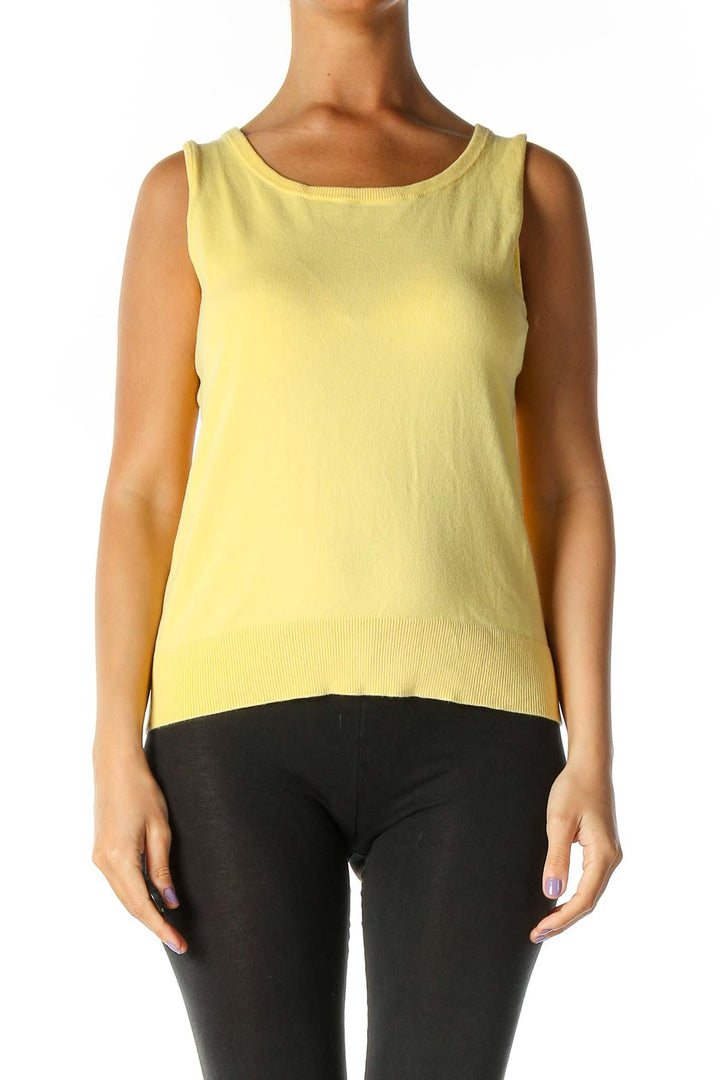 Yellow Solid Casual Vest