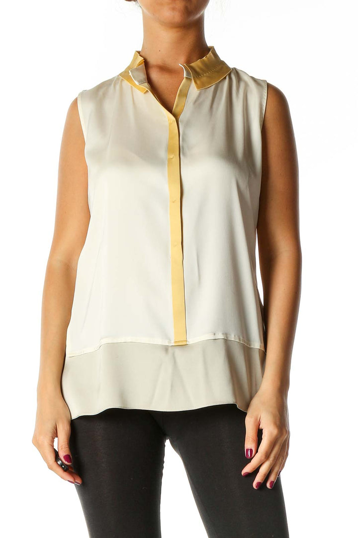 Beige Solid Chic Blouse