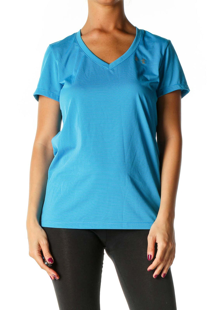 Blue Striped Activewear T-Shirt