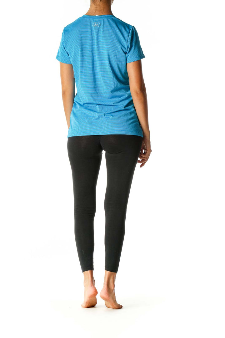 Blue Striped Activewear T-Shirt