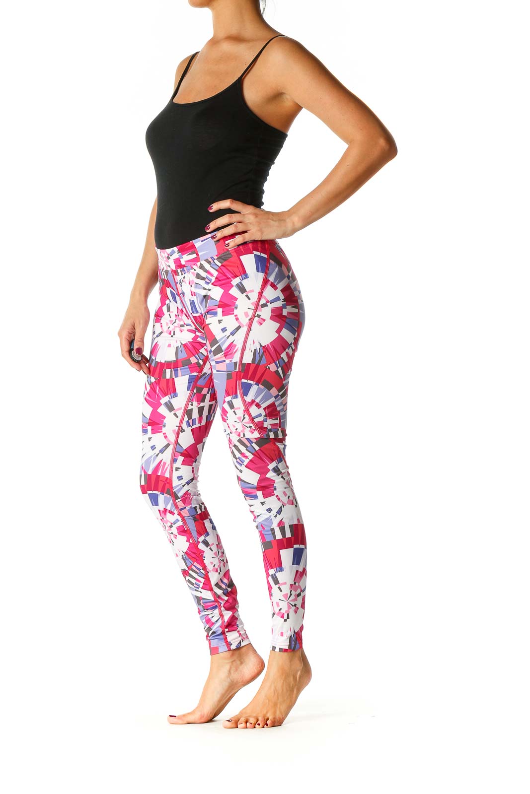 Pink Graphic Print Activewear Leggings