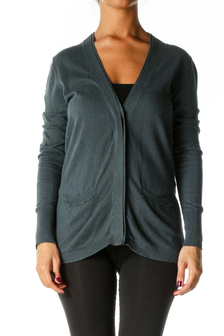 Gray Solid Cardigan