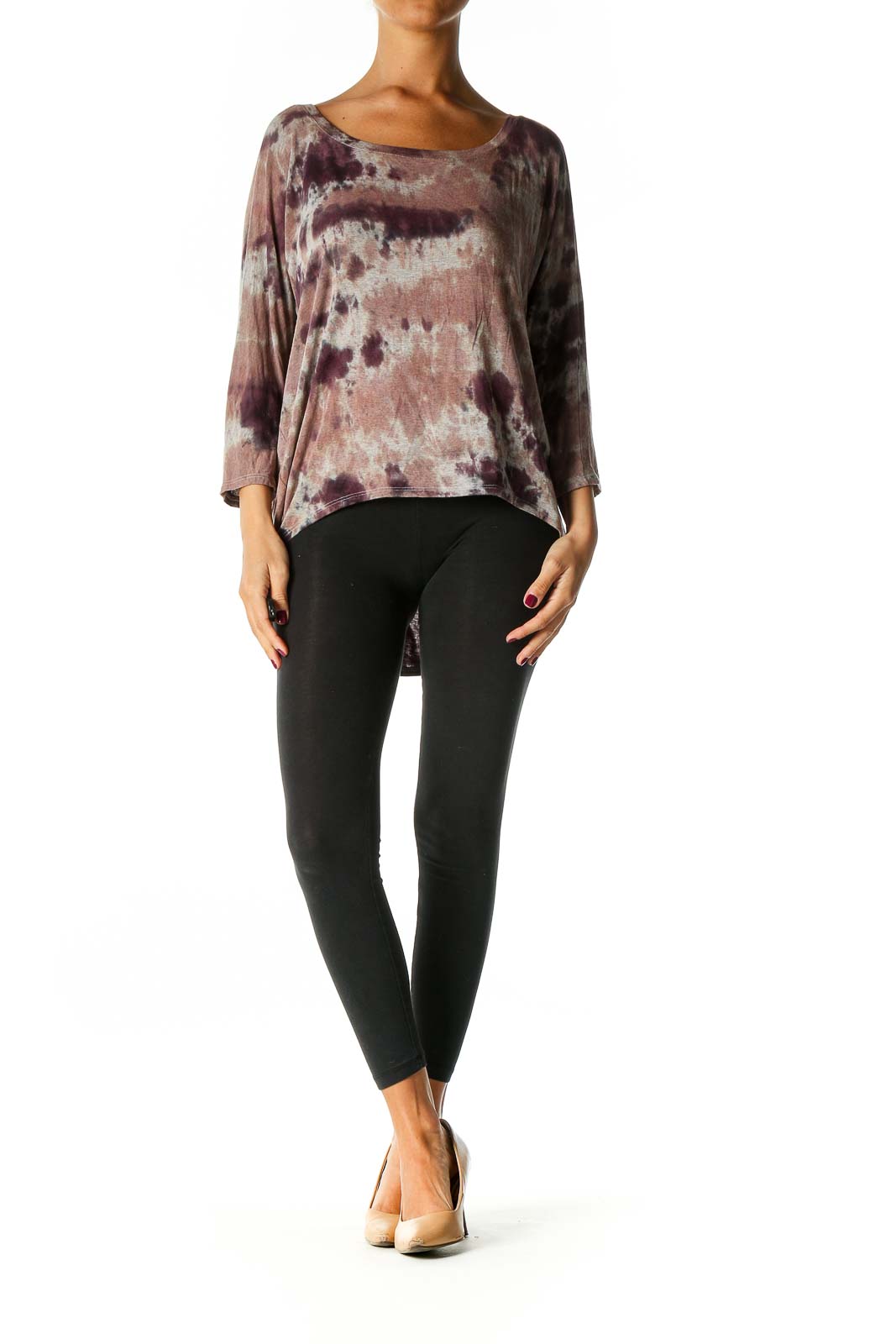 Brown Tie And Dye Bohemian Blouse