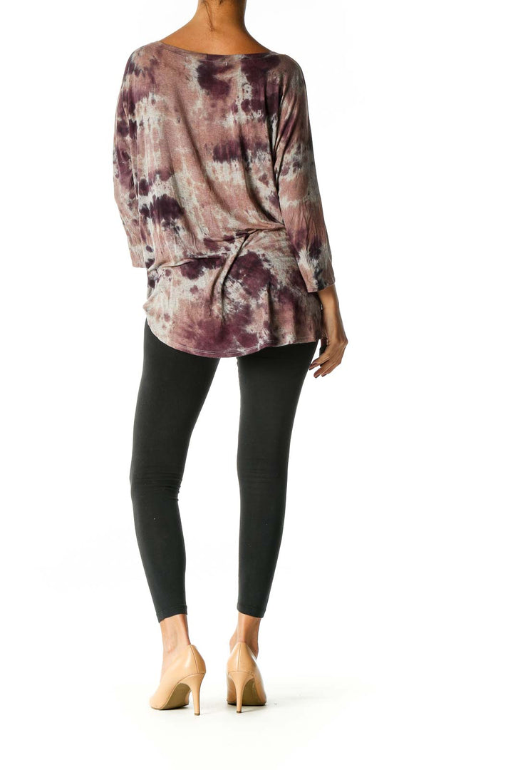 Brown Tie And Dye Bohemian Blouse