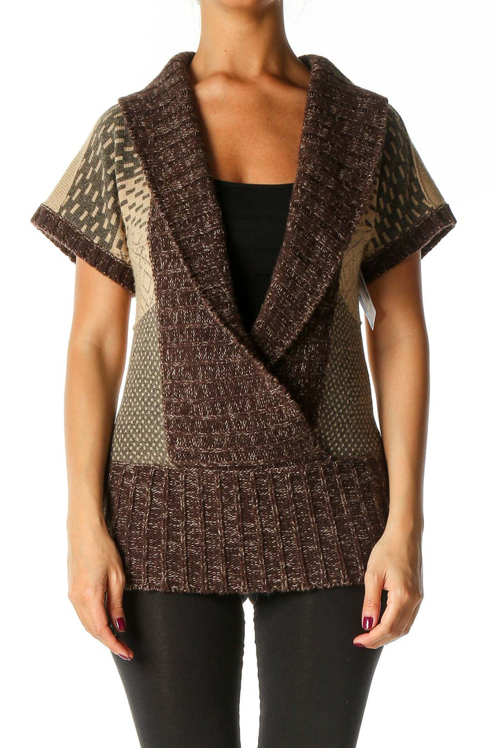 Brown Solid Cardigan