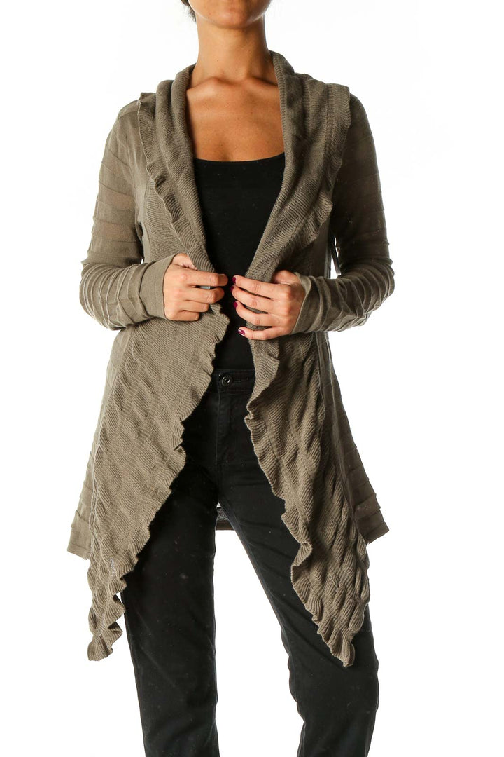 Gray Solid Cardigan