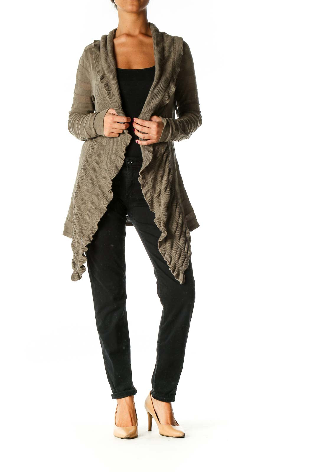 Gray Solid Cardigan