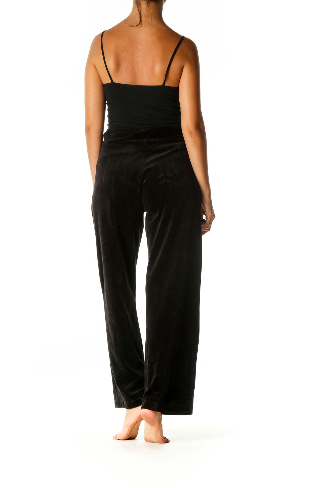 Black Textured Retro Sweatpants