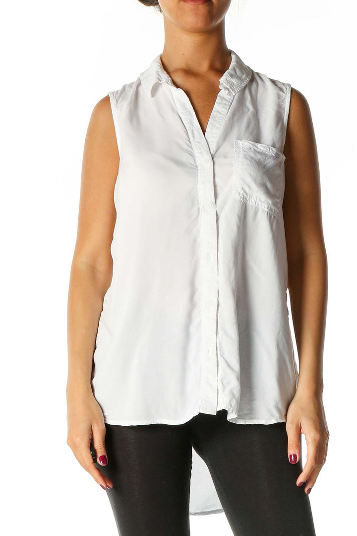 White Solid Brunch Blouse