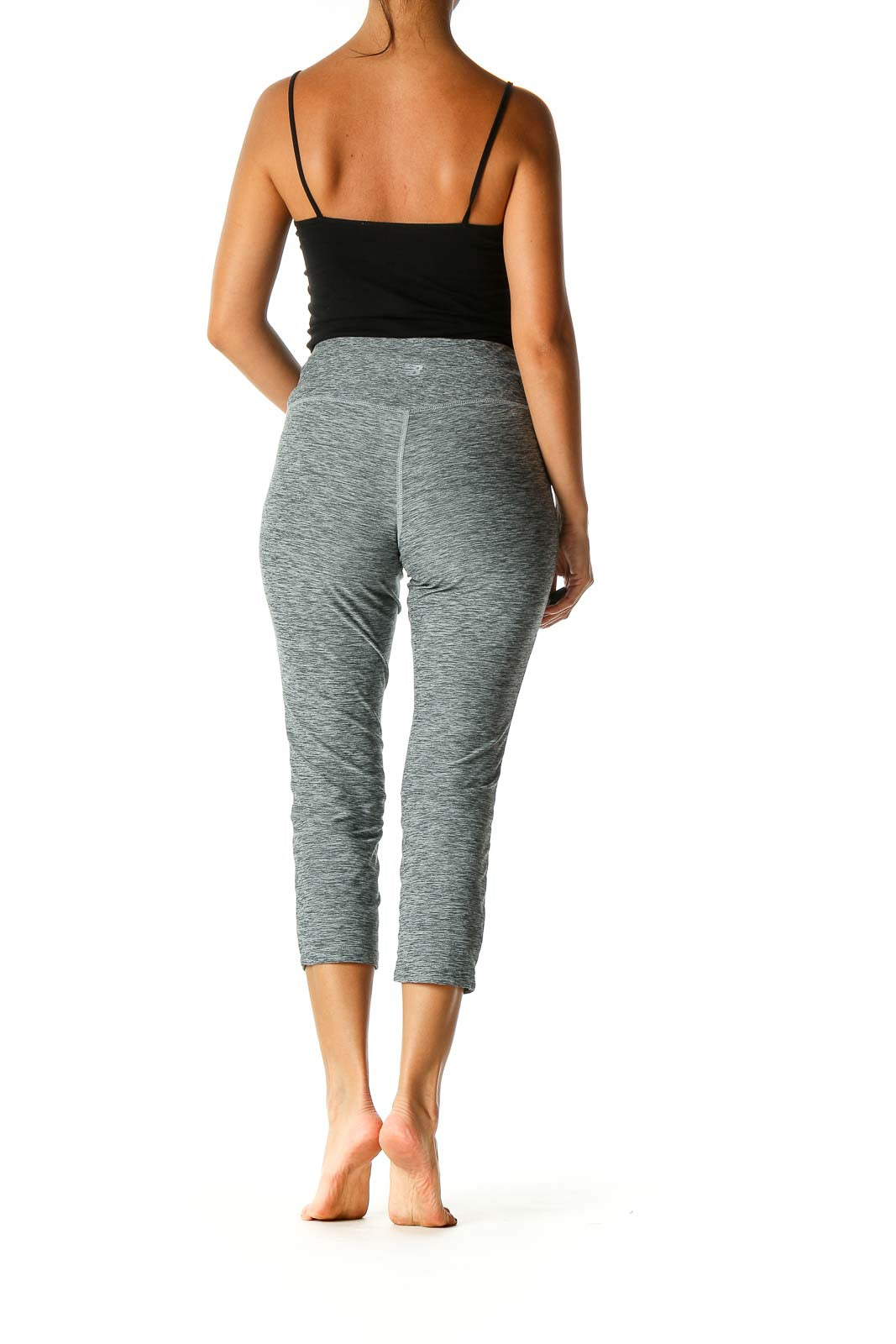 Gray Solid Activewear Leggings