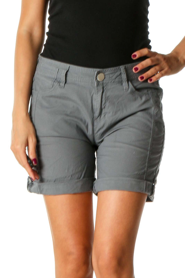 Gray Solid All Day Wear Shorts