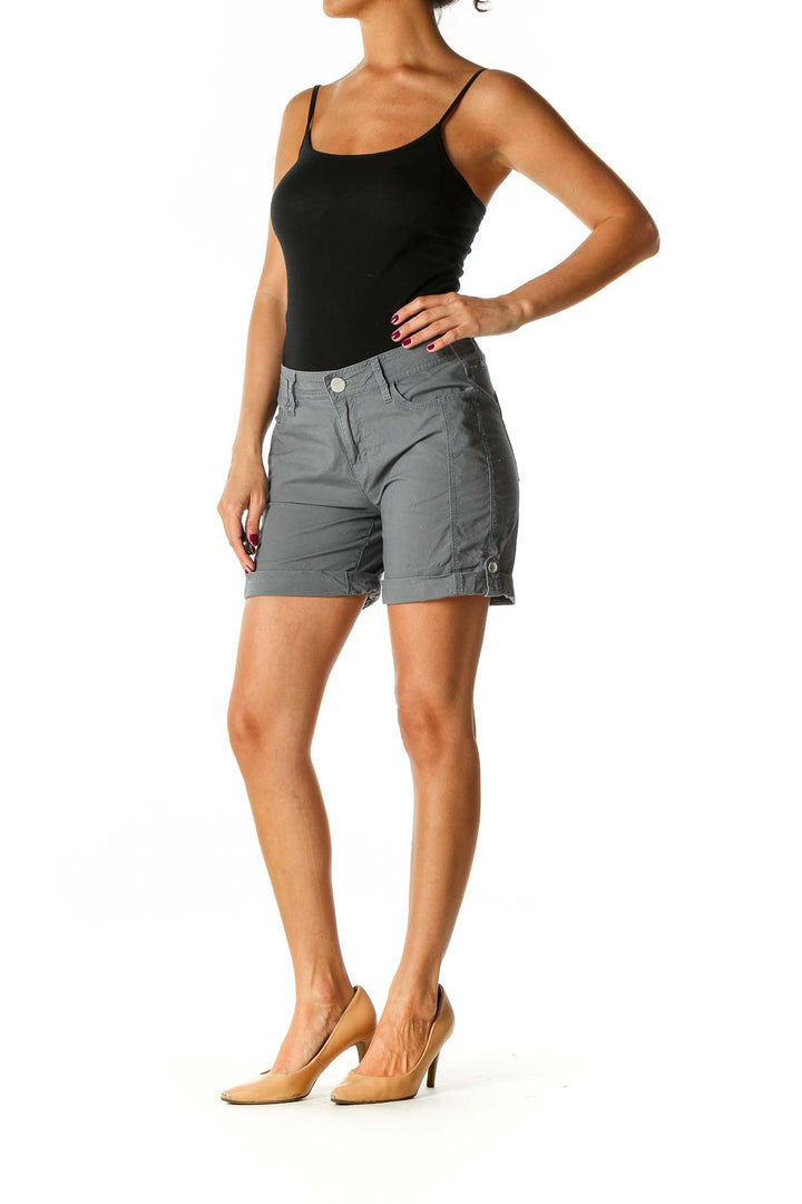 Gray Solid All Day Wear Shorts