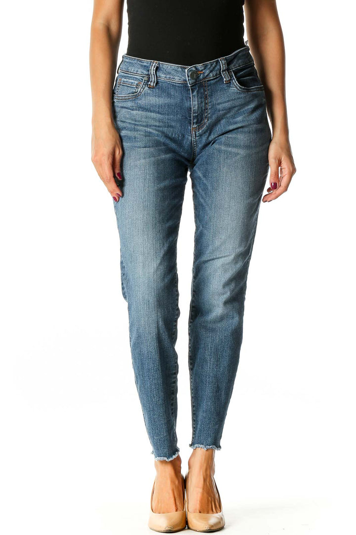 Blue Casual Skinny Jeans