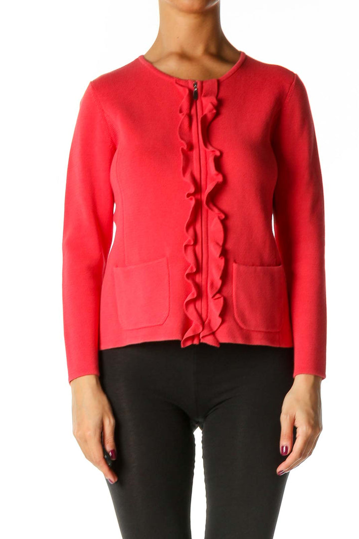 Red Solid Cardigan