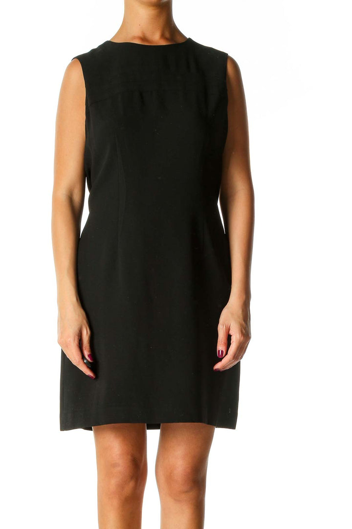 Black Solid Shift Dress