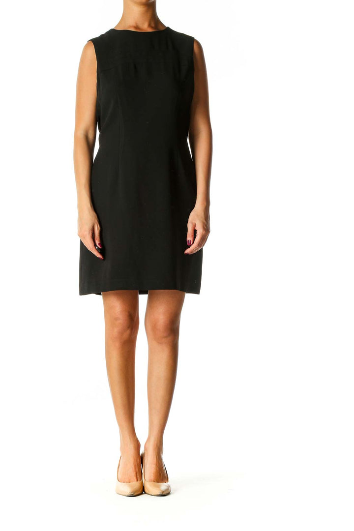 Black Solid Shift Dress