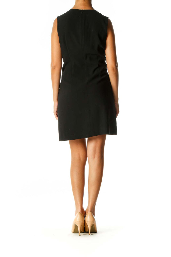 Black Solid Shift Dress