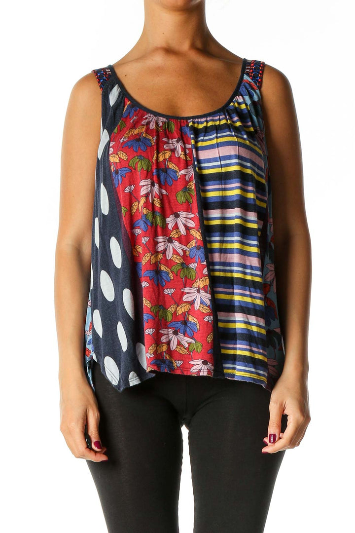 Red Graphic Print Retro Tank Top