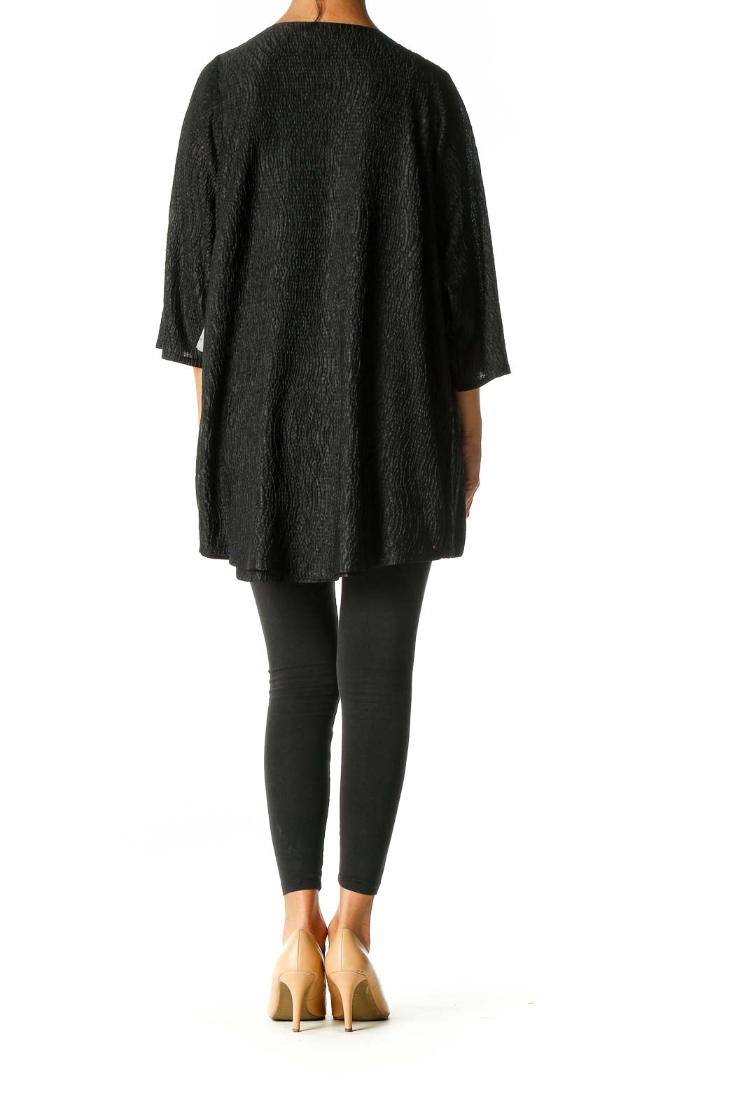 Black Textured Cardigan