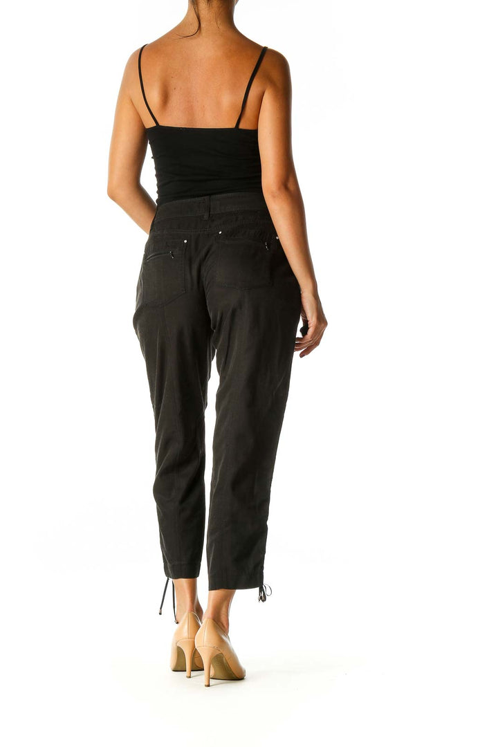 Black Solid Casual Trousers