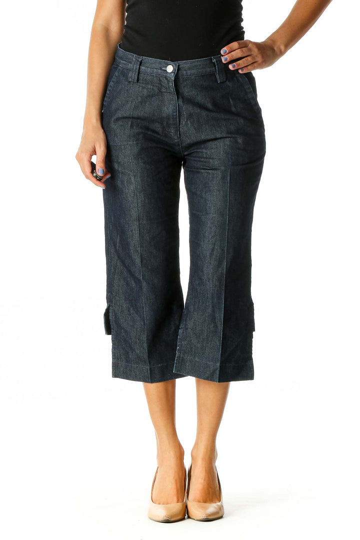 Blue Casual Wide Leg Jeans