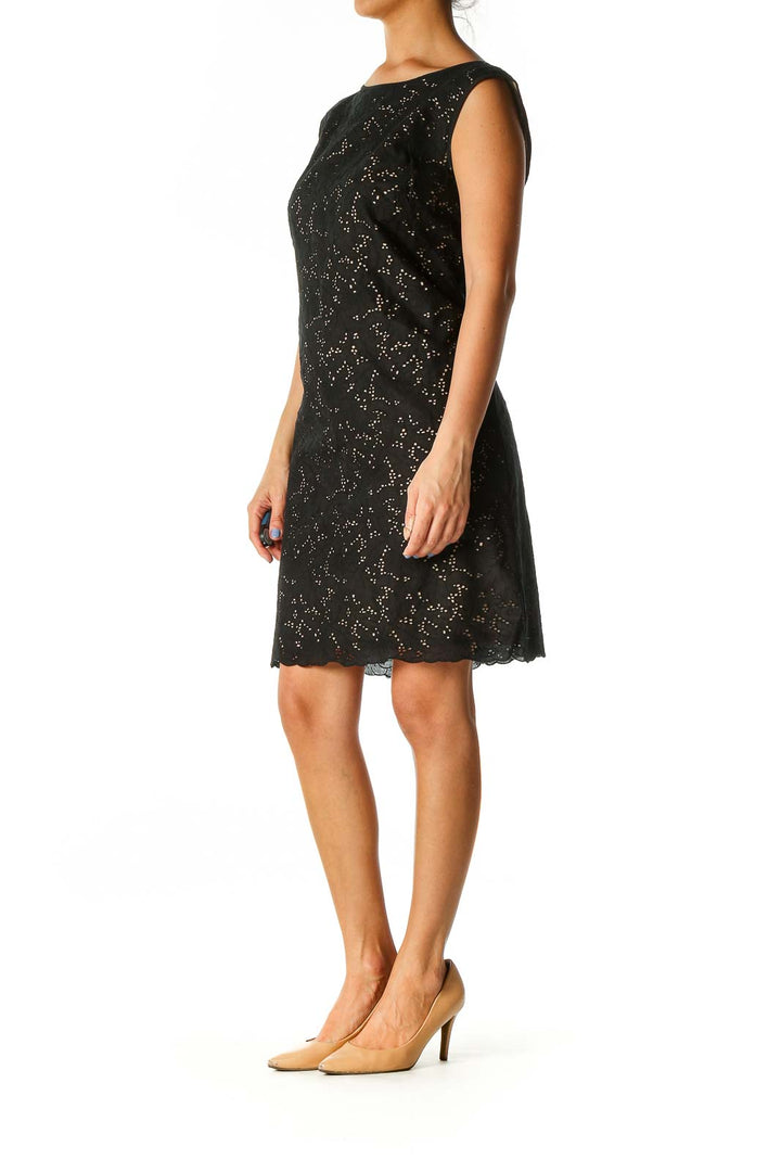 Black Lace Cocktail Shift Dress