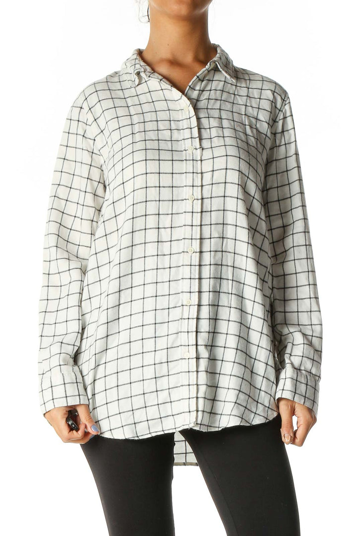 White Checkered Work Shirt