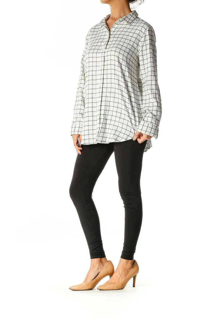 White Checkered Work Shirt