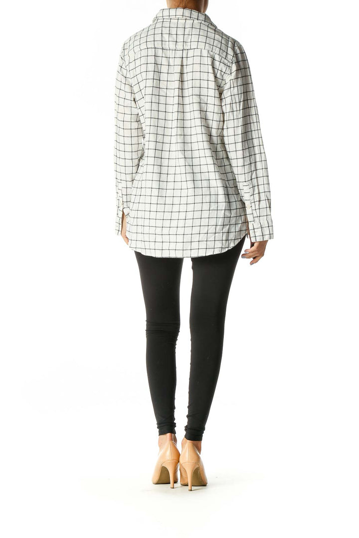 White Checkered Work Shirt