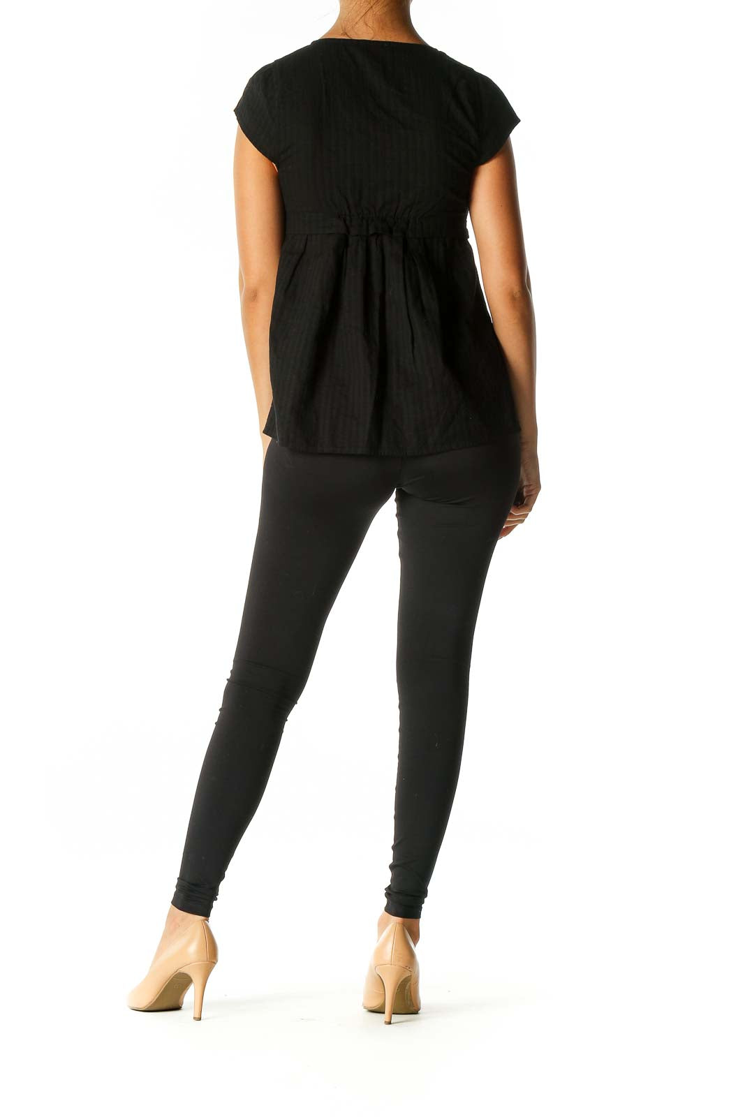 Black Solid Casual Blouse