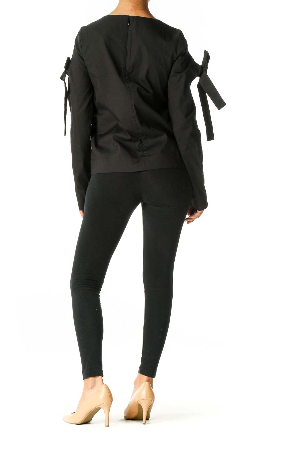 Black Solid Brunch Top