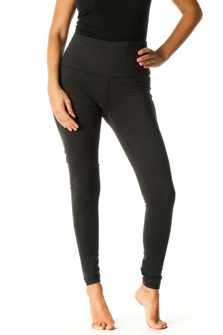 Black Solid Activewear Leggings