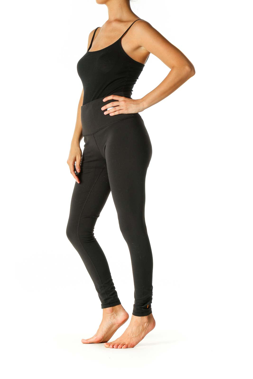 Black Solid Activewear Leggings