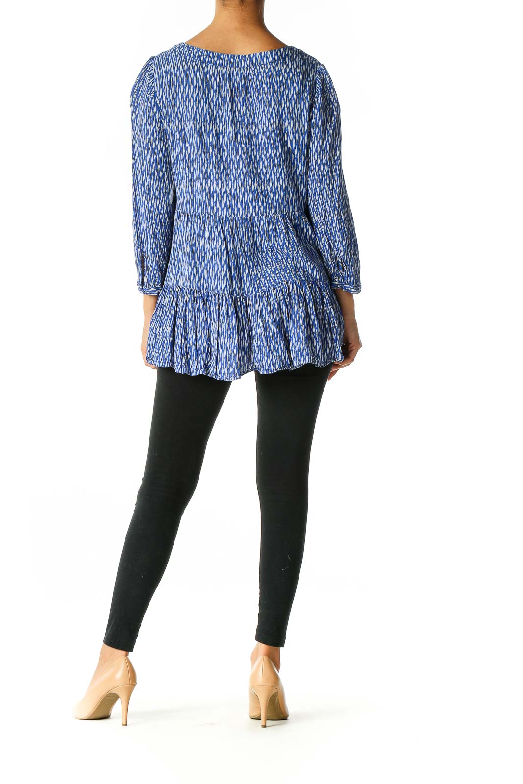 Blue Graphic Print All Day Wear Blouse