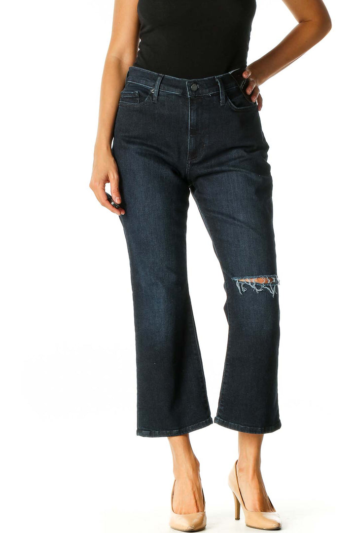 Blue Retro Wide Leg Jeans