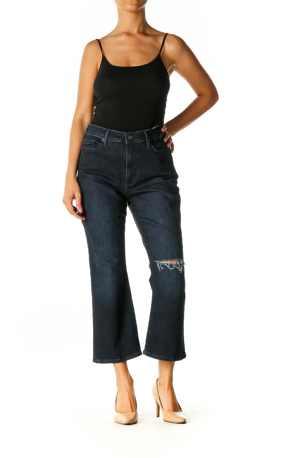 Blue Retro Wide Leg Jeans