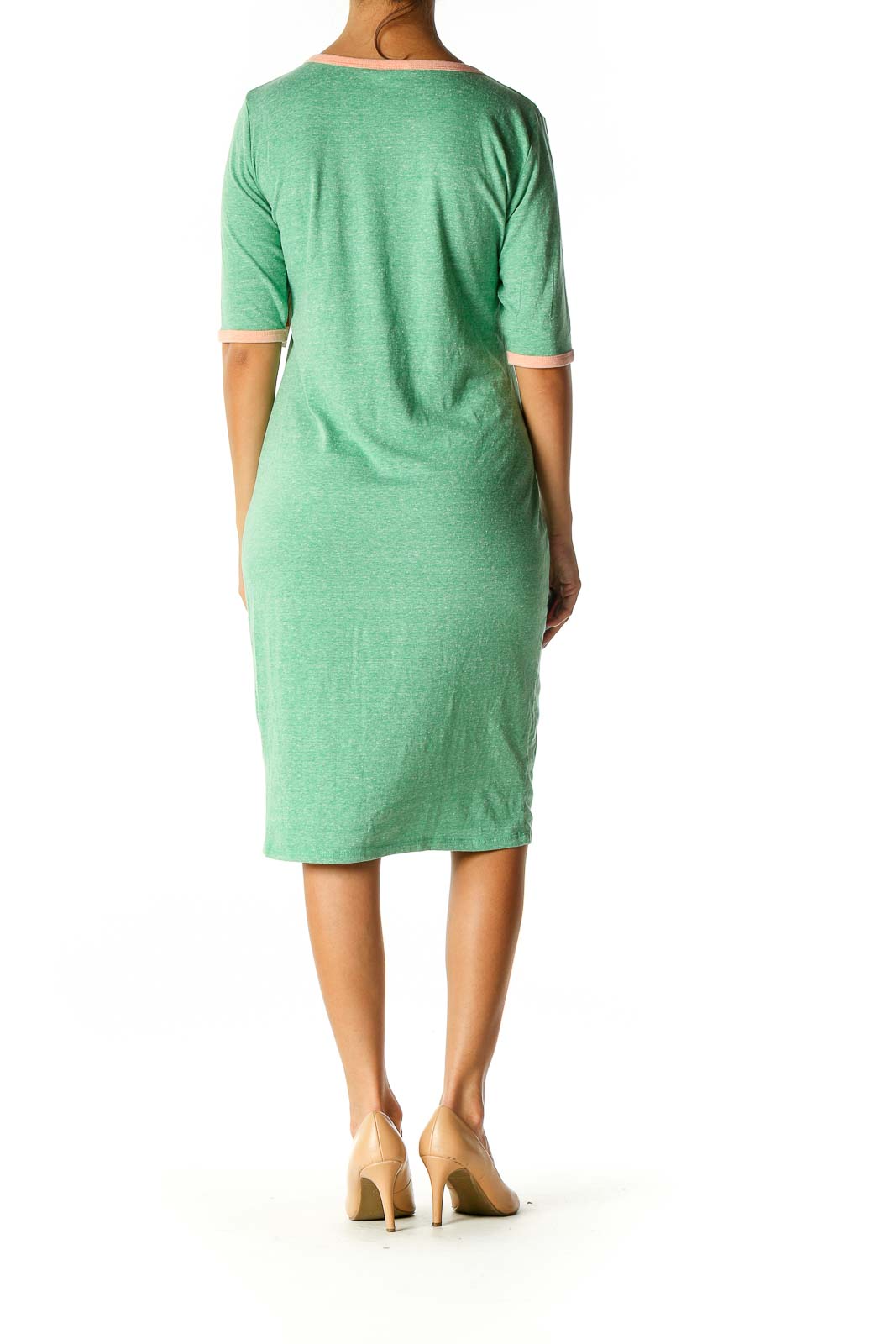 Green Colorblock Day Shift Dress