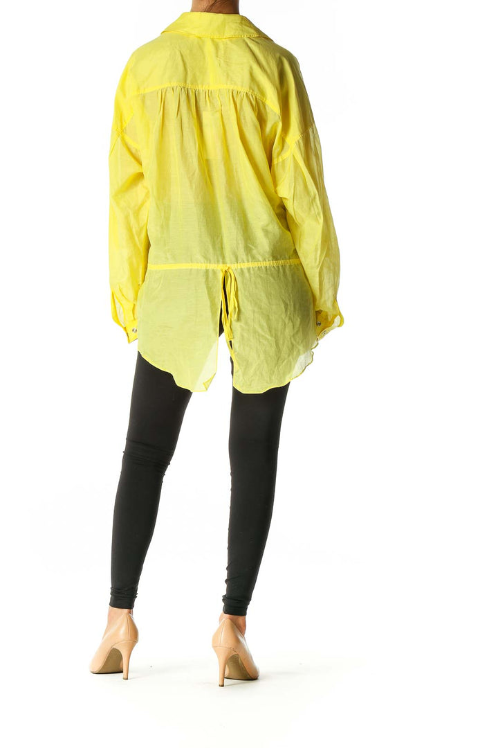 Yellow Solid Retro Blouse