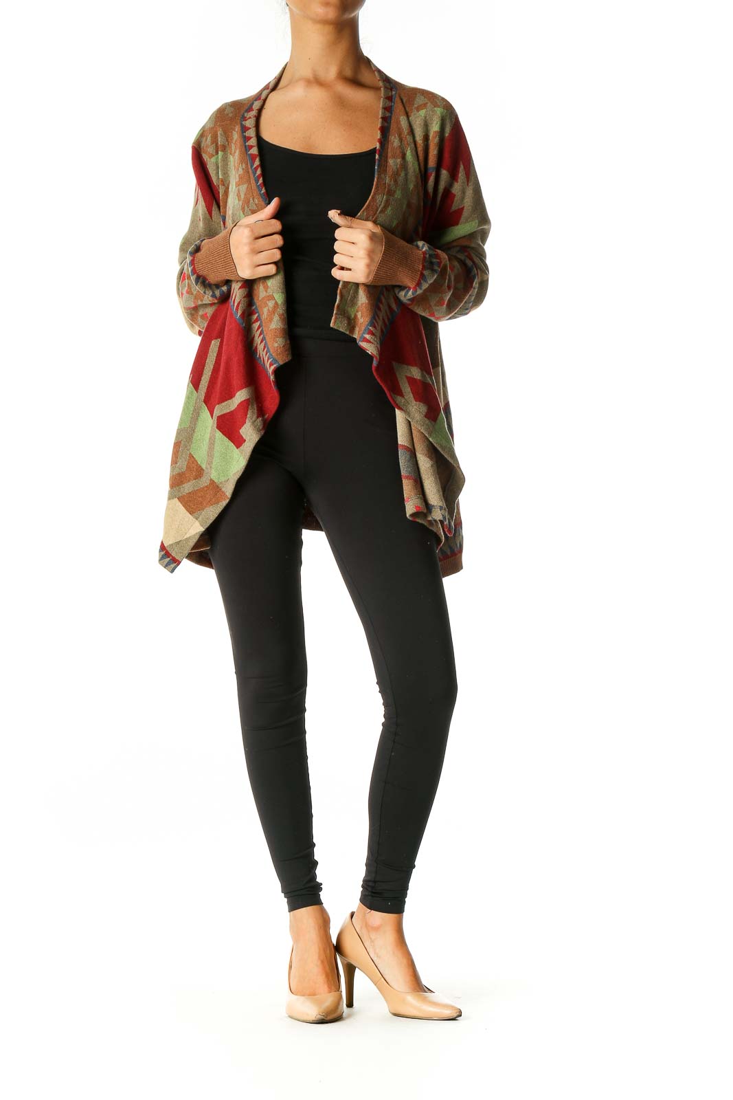 Brown Aztec Print Cardigan