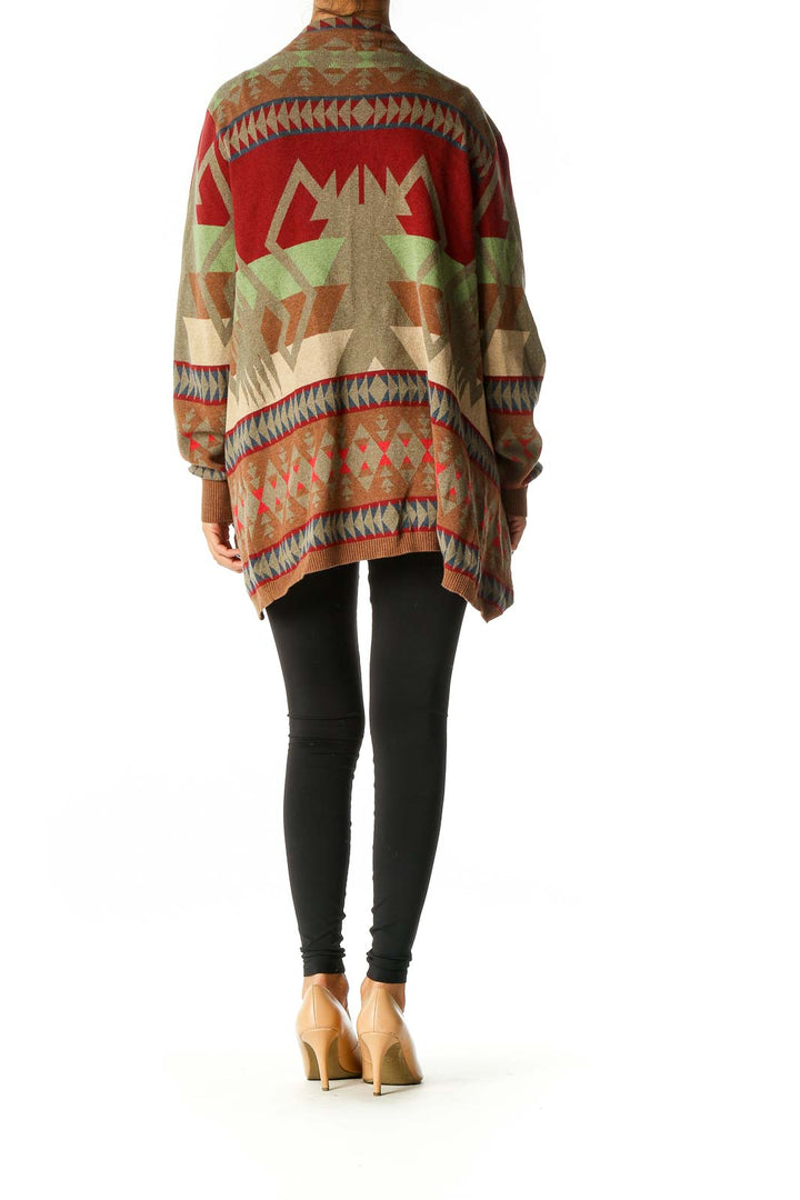 Brown Aztec Print Cardigan