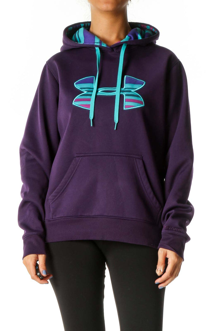 Purple Graphic Print Sweatshirt