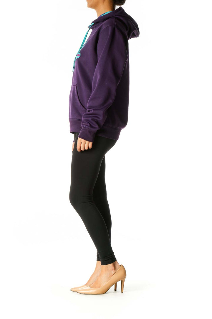 Purple Graphic Print Sweatshirt