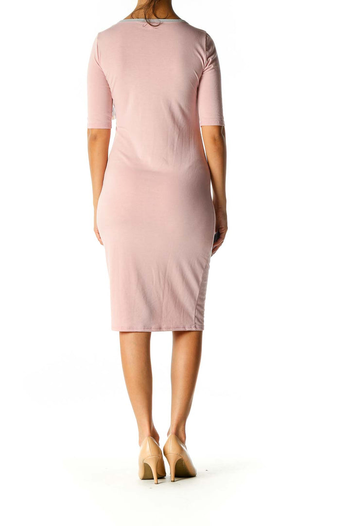 Pink Colorblock Chic Sheath Dress